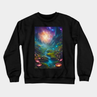 Celestial Lights and a Landscape Crewneck Sweatshirt